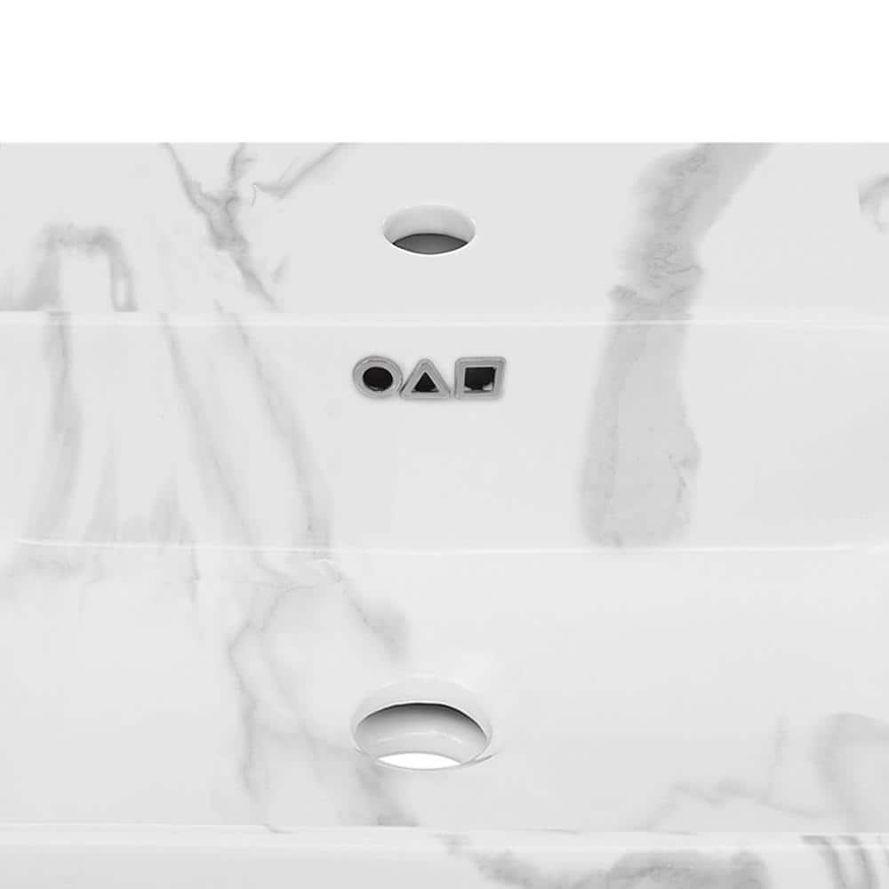 St. Tropez 24" White Marble Wall-Mount Bathroom Sink