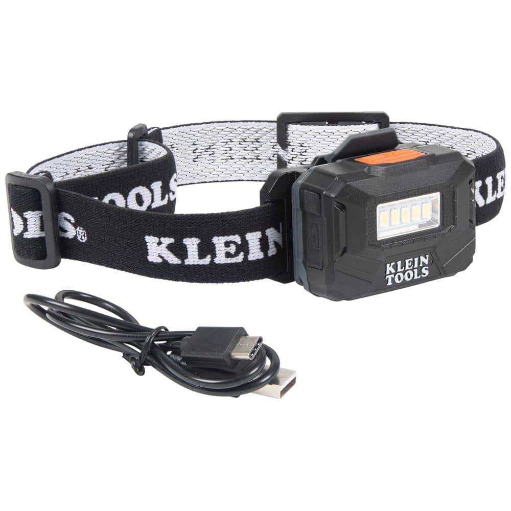 Klein Tools Rechargeable Light Array LED Headlamp with Adjustable Fabric  Strap, 260 Lumens, Modes 56049 The Home Depot