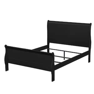 Louis Philippe 62 in. W Black Queen Non-Upholstered