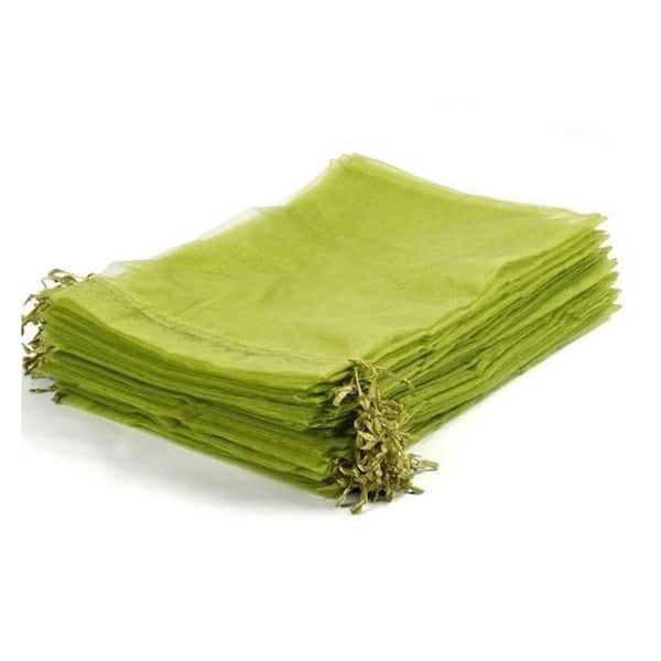6x9 Inches Green Fruit Nets for Fruit Tree, Drawstring Mesh, Fruit Protection Bags Fruit Protection Bags (50 Pack)