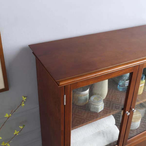 Home Decorators Collection - Hampton Harbor 36 in. W x 14 in. D x 53 in. H Brown Freestanding Linen Cabinet