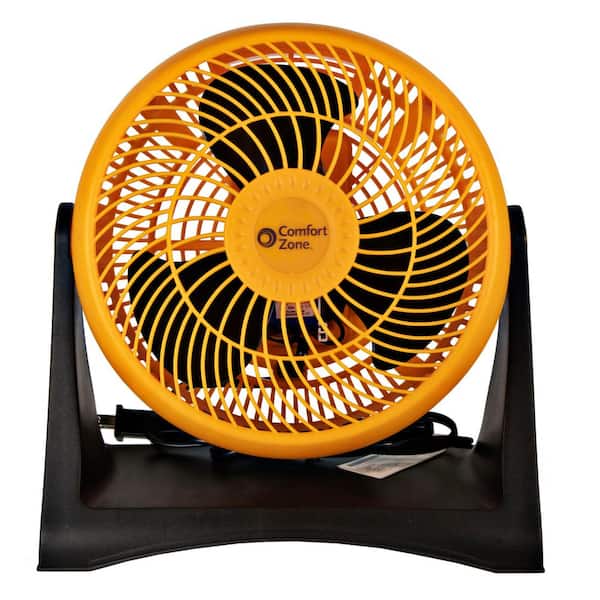 Comfort Zone 8 in. 3-Speed Turbo Desk Fan with Adjustable Head in Orange