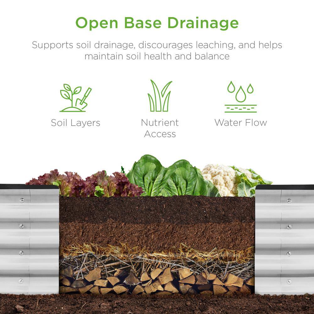 Rustic Red 8x2x1ft Outdoor Metal Raised Garden Bed Planter Box