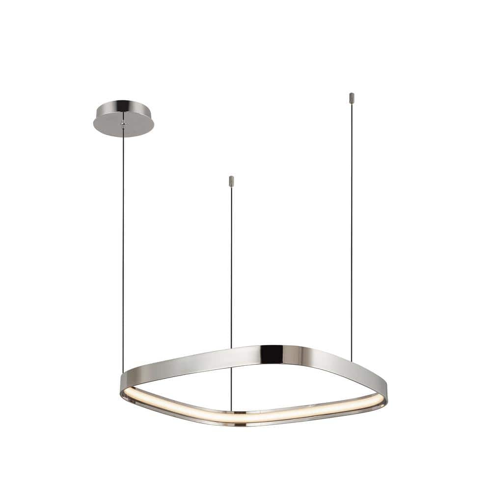 Yukon 19 in. 1 Light Polished Nickel Integrated LED Pendant Light price history on PriceWatchPro