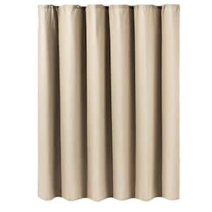 Heavy Duty Waffle Textured 72 in. W x 72 in. L Fabric Shower Curtain Sets in Beige