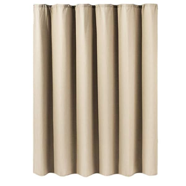Aoibox Heavy Duty Waffle Textured 72 in. W x 72 in. L Fabric Shower Curtain Sets in Beige