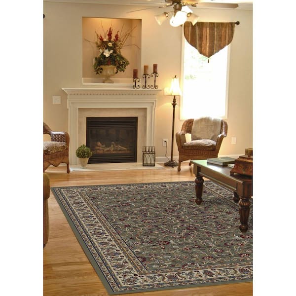 Jewel Kashan Green 4 ft. x 6 ft. Area Rug