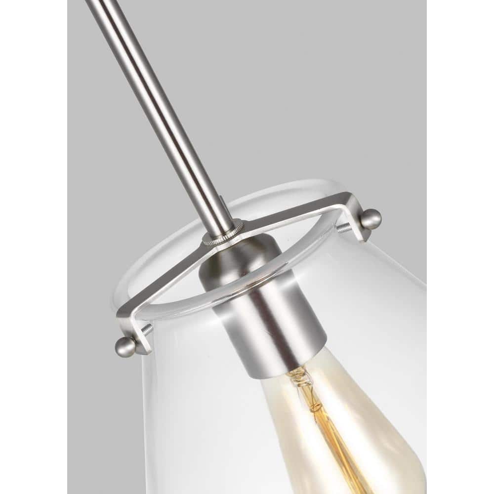 Kate Collection Brushed Nickel Clear Glass Pendant Light
