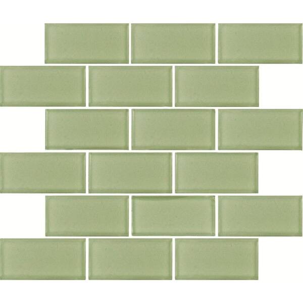 MSI Mint Green Subway 12 in. x 12 in. x 8 mm Glass Mesh-Mounted Mosaic Tile