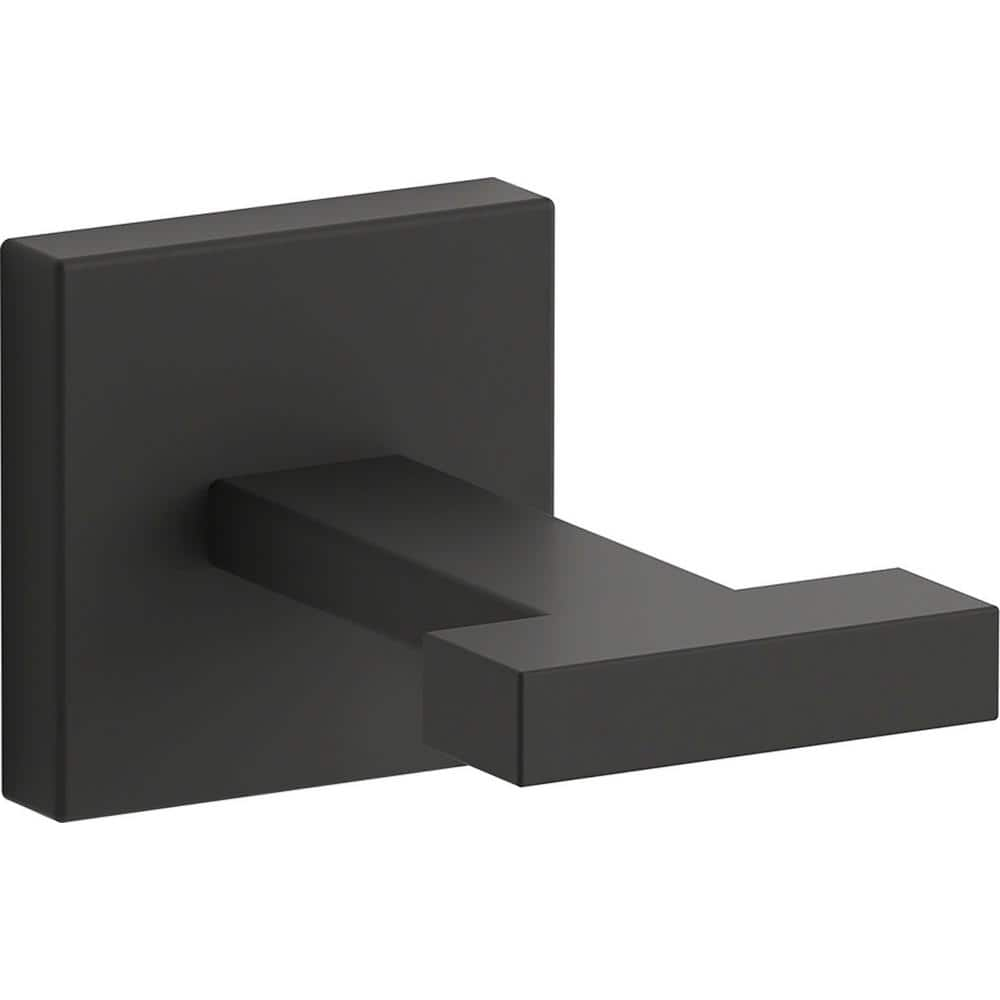 KOHLER Square Knob Robe/Towel Hook in Matte Black 23290-BL - The Home Depot