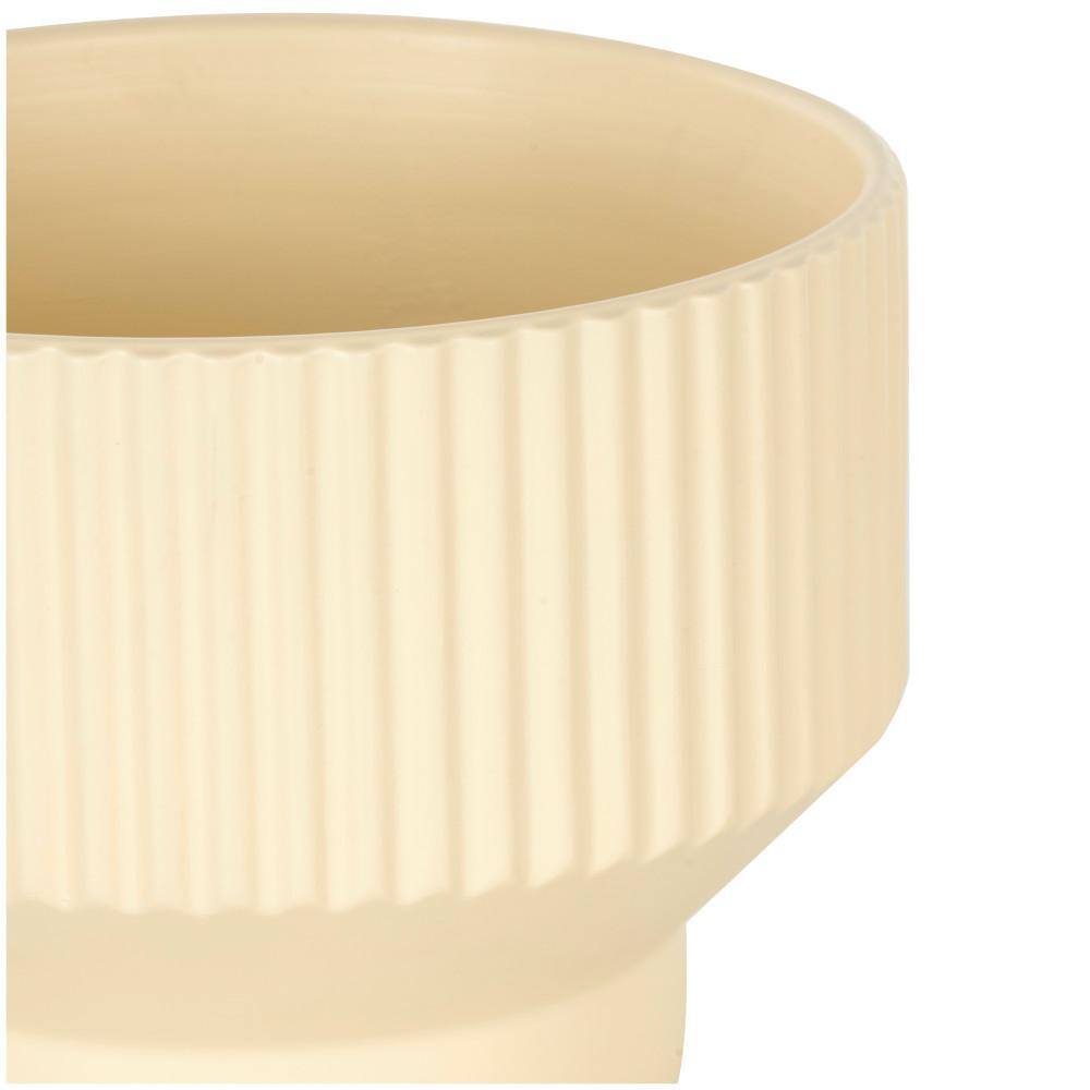 Cream Ceramic Round Planter Set of 3