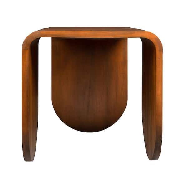 Unbranded Laverne 27 in. Walnut Specialty Wood Accent Table