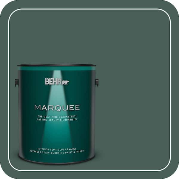 BEHR MARQUEE 1 gal. #M440-7 Rainforest One-Coat Hide Semi-Gloss Enamel Interior Paint & Primer