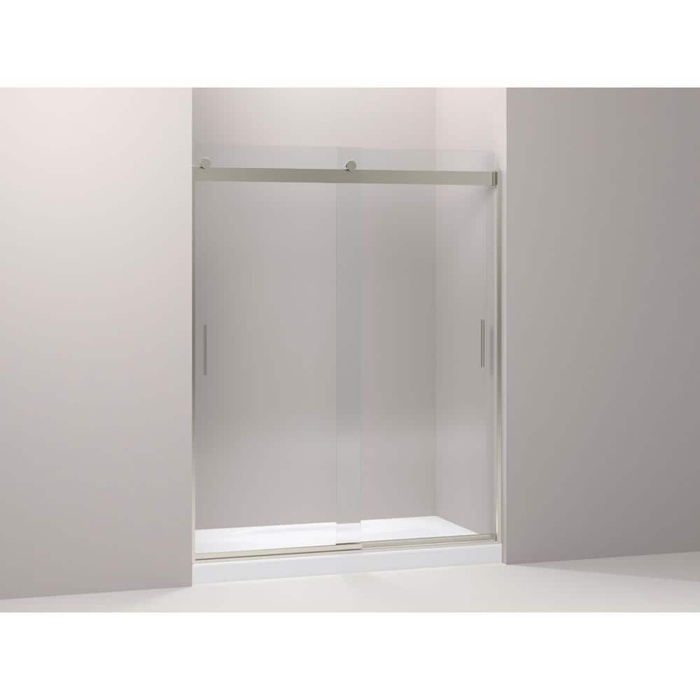 Levity 74" Frameless Sliding Shower Door in Matte Nickel