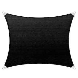 24 ft. x 20 ft. 260 GSM Reinforced (Super Ring) Black Rectangle Sun Shade Sail