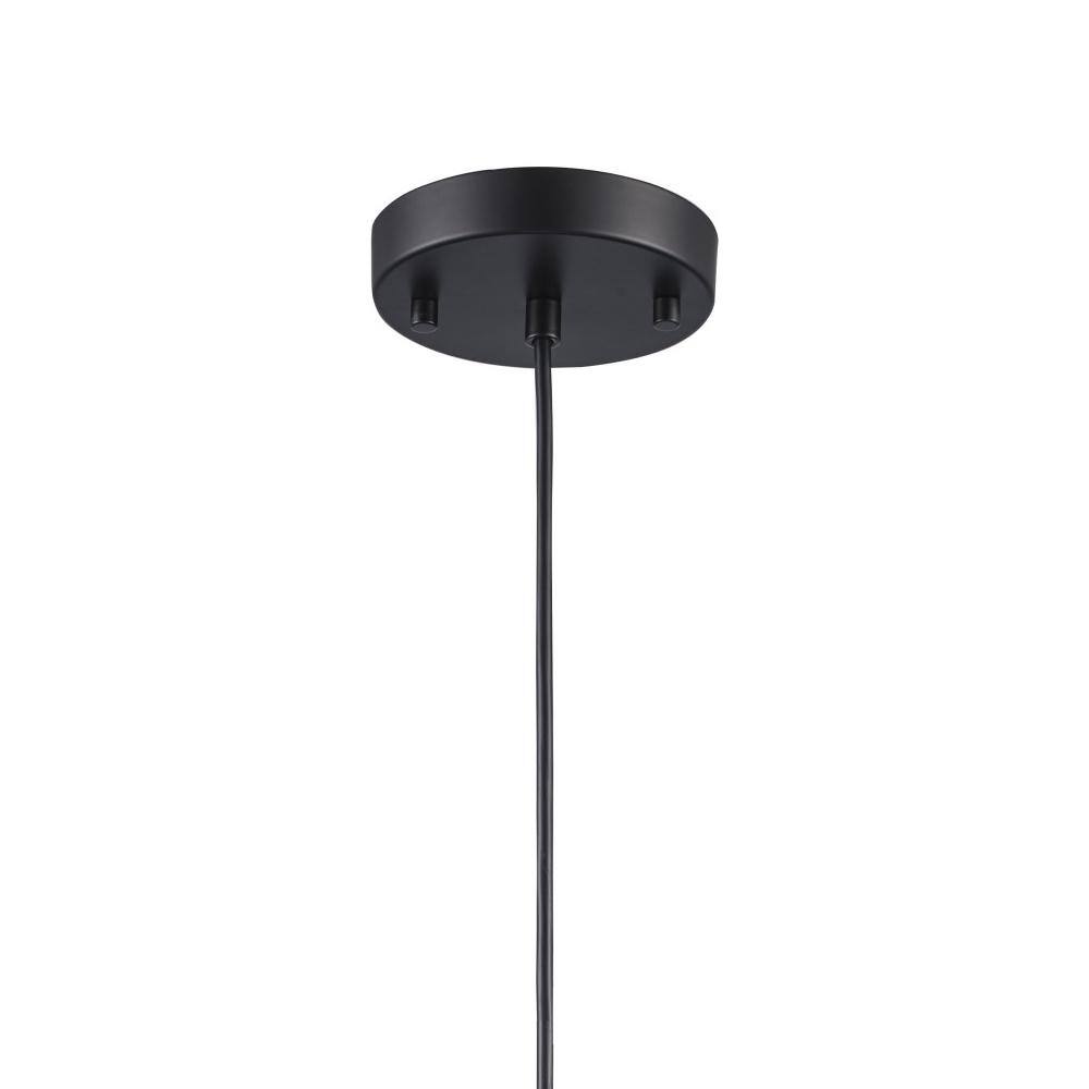 Black Ribbed Glass Globe Pendant Light