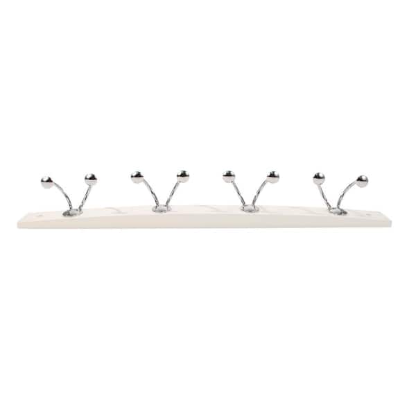 Spectrum 24 in. L Decorative White 7-Peg Wall Mount Wood Rack 82200 - The  Home Depot