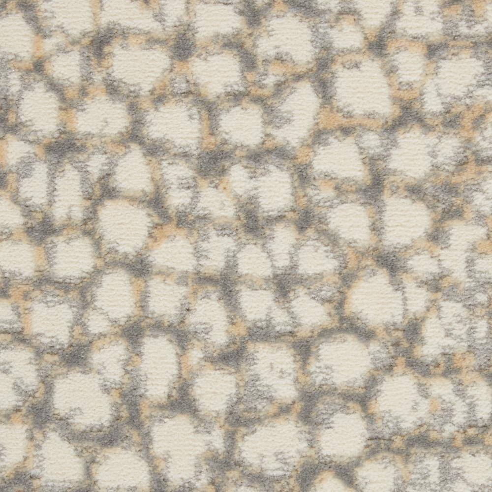 Elysian Pebble Abstract 5' x 7' Ivory/Grey Synthetic Area Rug
