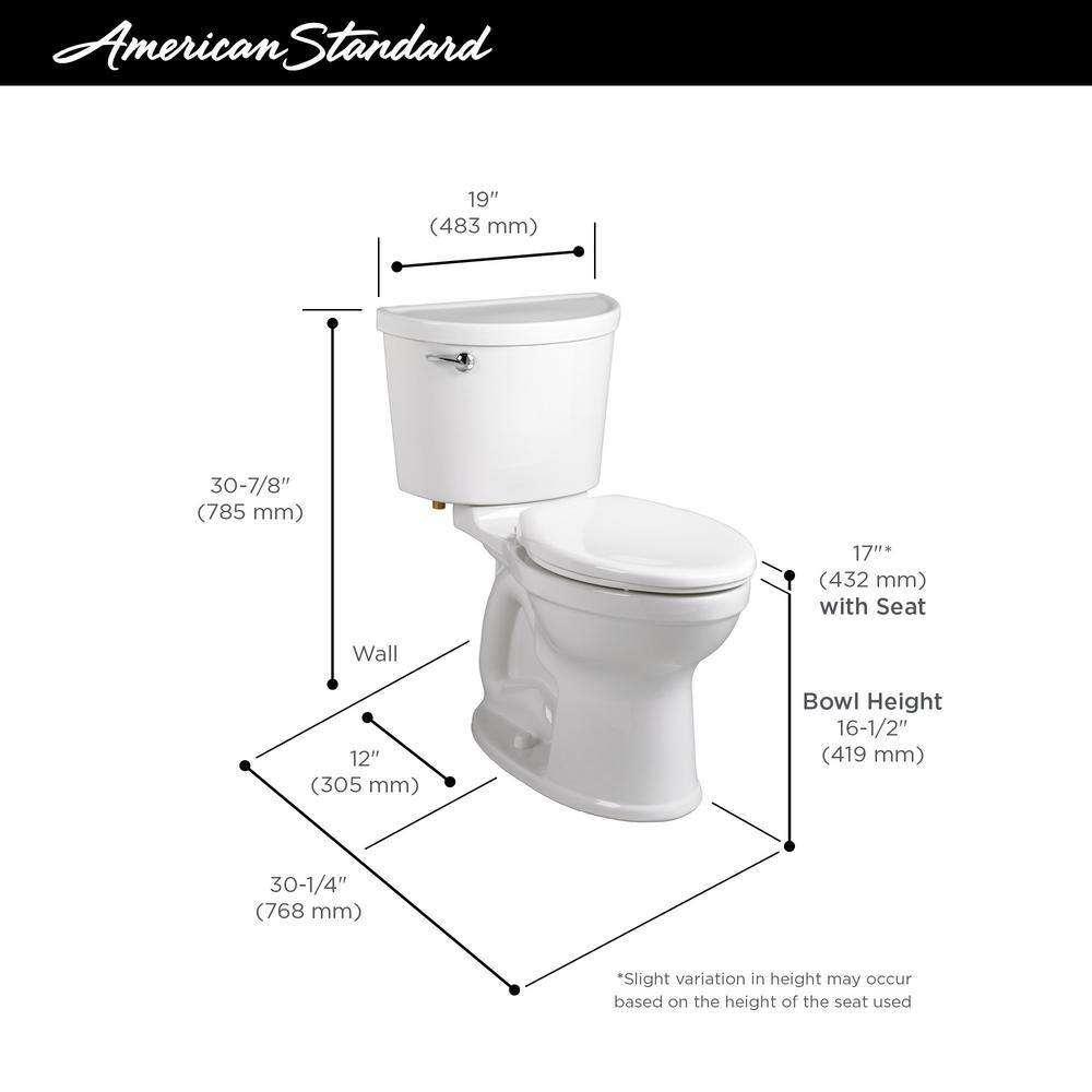 Champion Pro White Elongated High Efficiency Two-Piece Toilet