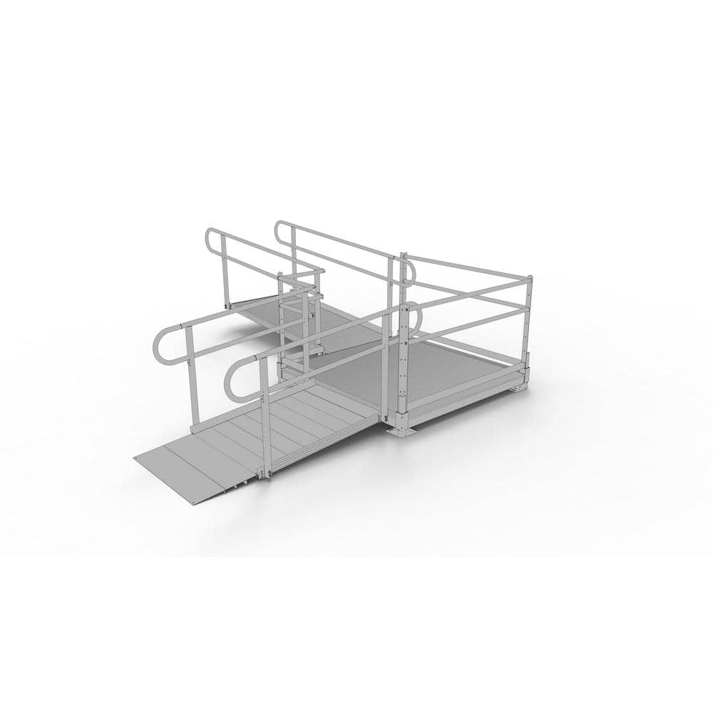 EZ-ACCESS PATHWAY 10 ft. L-Shaped Aluminum Wheelchair Ramp Kit with ...