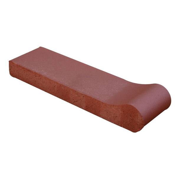 Unbranded Safety Grip 12.5 in. x 3.63 in. x 1.25 in. Sunset Red Bullnose Clay Brick