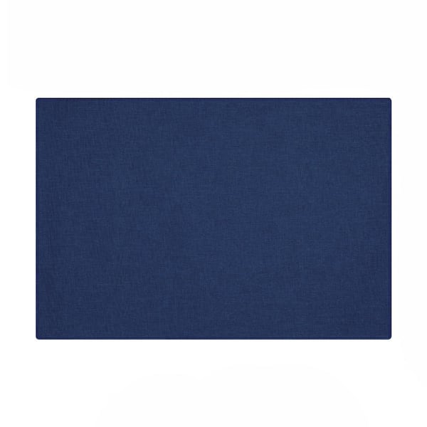 13 in. x 19 in. Navy Blue Cotton Linen Blend Double-Layered Heat-Resistant Cloth Placemats Set of 6