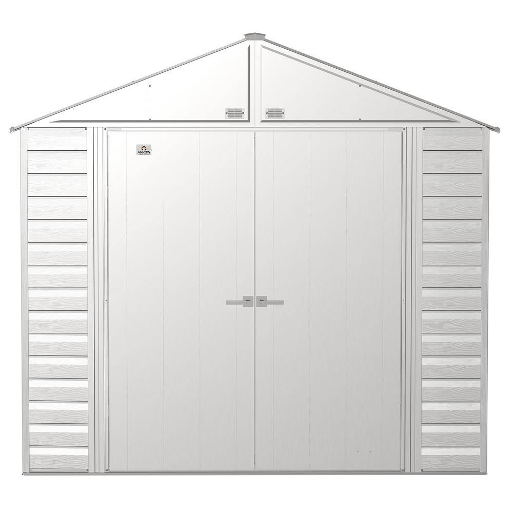 Arrow 8x8 Light Gray Galvanized Steel Storage Shed