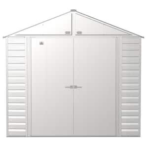8 ft. x 8 ft. Light Grey Metal Storage Shed With Gable Style Roof 59 Sq. Ft.