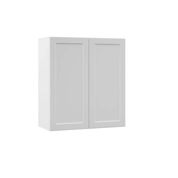 Hampton Bay Designer Series Melvern Assembled 36x30x12 in. Wall Open Shelf Kitchen Cabinet in White