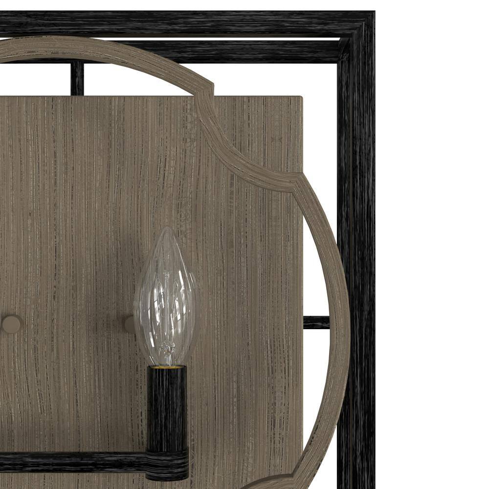 Stone Creek Rustic Black Iron 2-Light Dimmable Wall Sconce