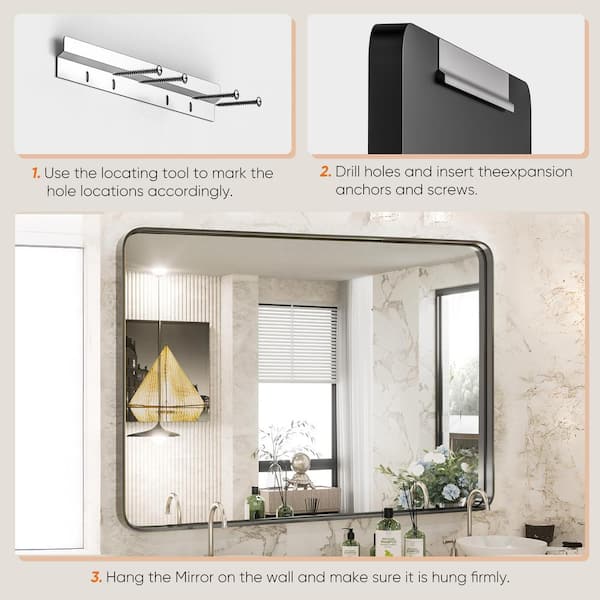FIRNEWST 22 in. W x 30 in. H Rectangular Aluminum Alloy