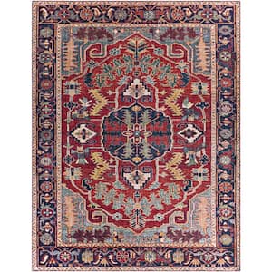 Francisco Bright Red/Navy 7 ft. 6 in. x 9 ft. 6 in. Area Rug