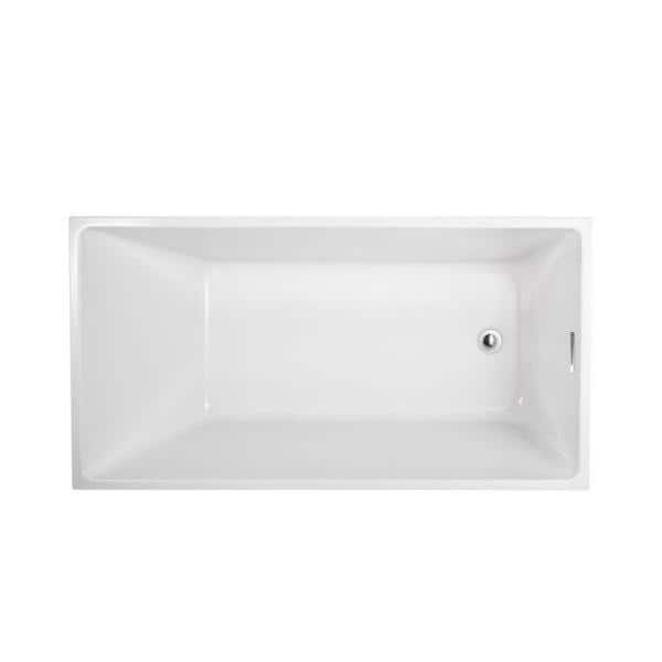 Vanity Art Vannes 47 in. Acrylic Flatbottom Freestanding Bathtub