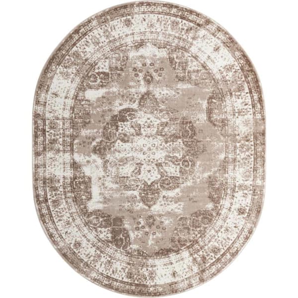 Sofia Salle Garnier Beige 8 ft. x 10 ft. Area Rug