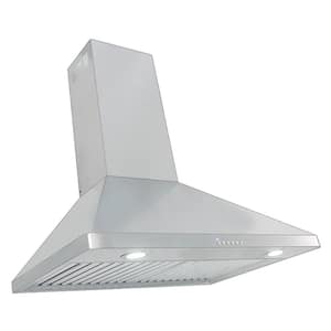 30 in. 900 CFM Ducted Wall Mount with Light in Stainless Steel