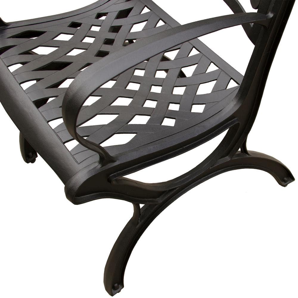 Ornate Black Cast Aluminum Outdoor Dining Chair