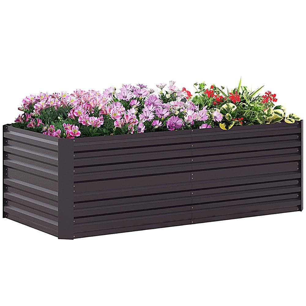 Dracelo Raised Garden Bed 6x3 ft, Metal Planter Box Kit for Vegetables ...