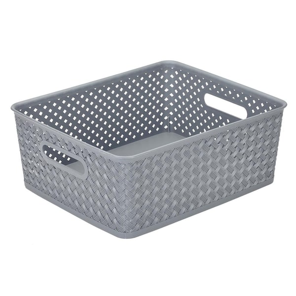 SIMPLIFY 5.12 in. H x 11.42 in. W x 13.78 in. D Gray Plastic Cube Storage Bin