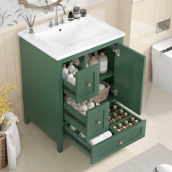 Have a question about Polibi 24 in. Freestanding Dark Green Bath
