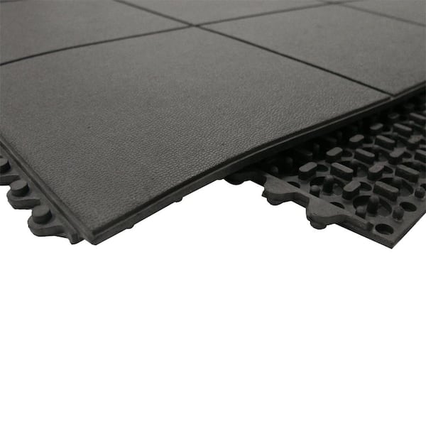 Rubber-Cal 3-ft x 5-ft Black Rectangular Indoor or Outdoor Home