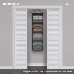 Style+ 17 in. W Modern Walnut Hanging Wood Closet Tower