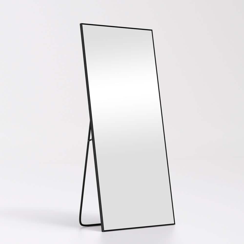 Black 28 in. W x 59 in. H Rectangle Metal Full Length Mirror Floor Mirror with Stand HD Shatterproof Full Body Mirror price history on PriceWatchPro
