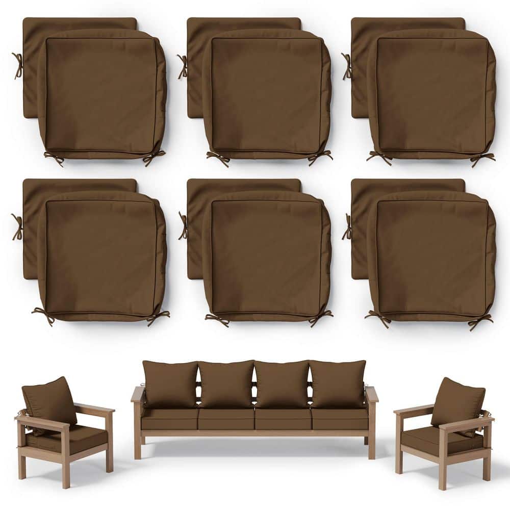 22 in. x 24 in. Slipcover Replacement Outdoor Waterproof Seat&Back Cover Set for Chair and Sofa Chocolate (6-Pack) price history on PriceWatchPro