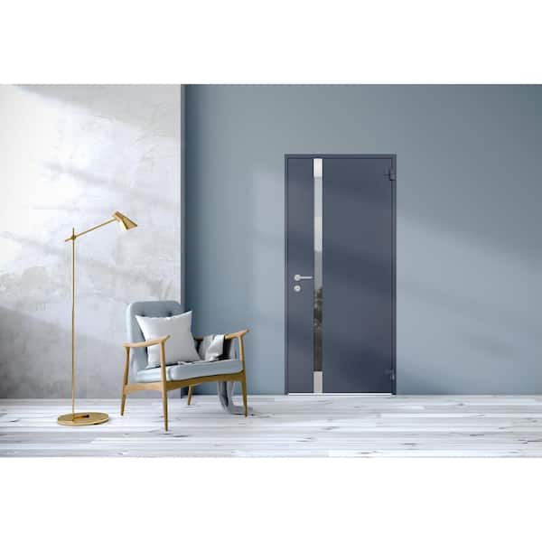 VDOMDOORS 36 in. x 80 in. Left-Hand/Inswing Tinted Glass Gray