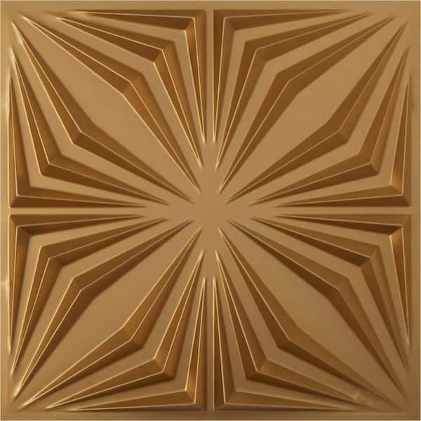 Ekena Millwork 19 5/8 in. x 19 5/8 in. Asher EnduraWall Decorative 3D Wall Panel, Gold (12-Pack for 32.04 Sq. Ft.)