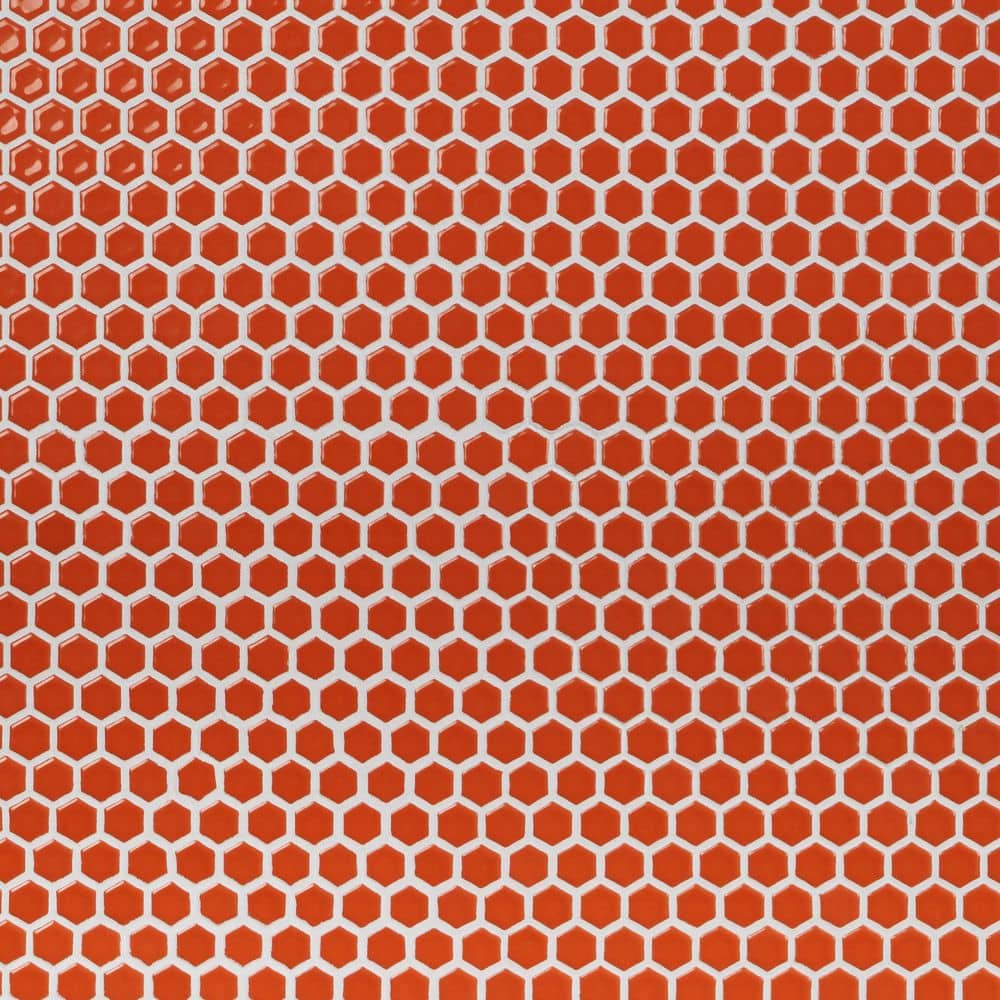 Bliss Edged Hexagon Tangerine 10.03 in. x 11.61 in. Polished Porcelain Floor and Wall Mosaic Tile (0.80 Sq. Ft./Each) price history on PriceWatchPro