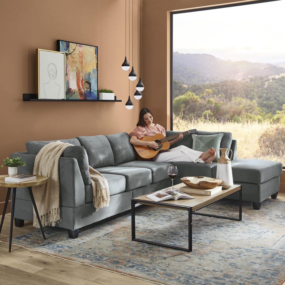 Rustic Bamboo and Metal Rectangular Coffee Table with Storage