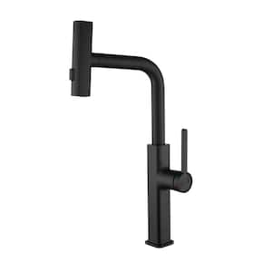 Single Handle Pull Down Sprayer Kitchen Faucet with Advanced Spray Single Hole Pull Out Kitchen Sink Taps in Matte Black