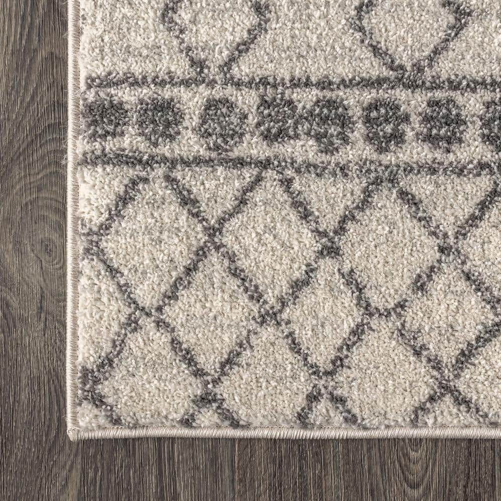 Vintage Moroccan Inspired Easy-Care Gray & Ivory Area Rug