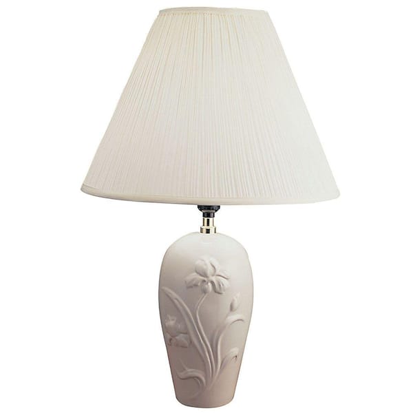 ORE International 26 in. Ivory Ceramic Table Lamp